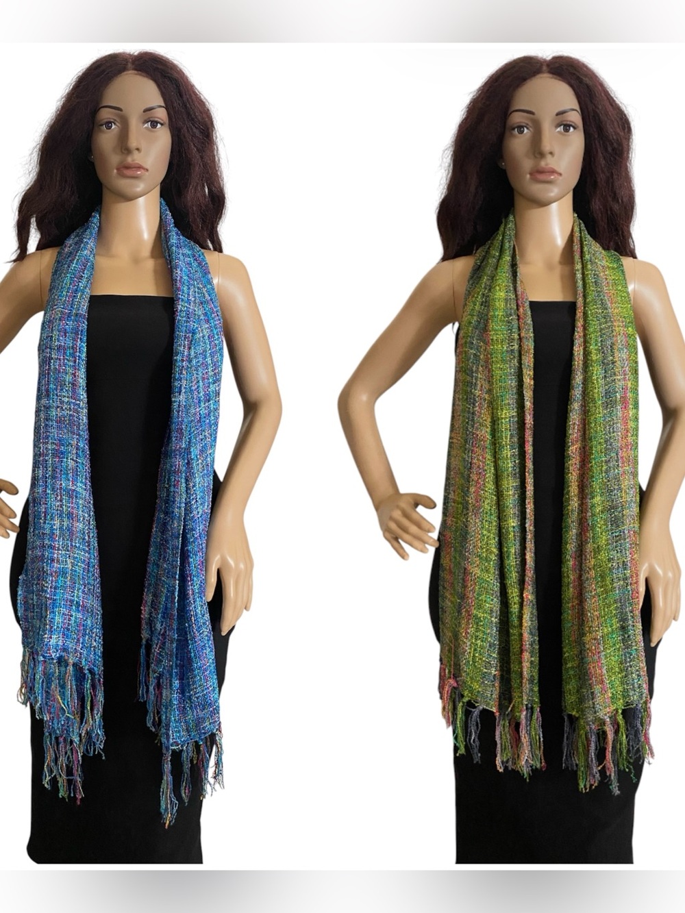 Mucros Weavers wool cashmere skellig fringe scarfs(set of 2)